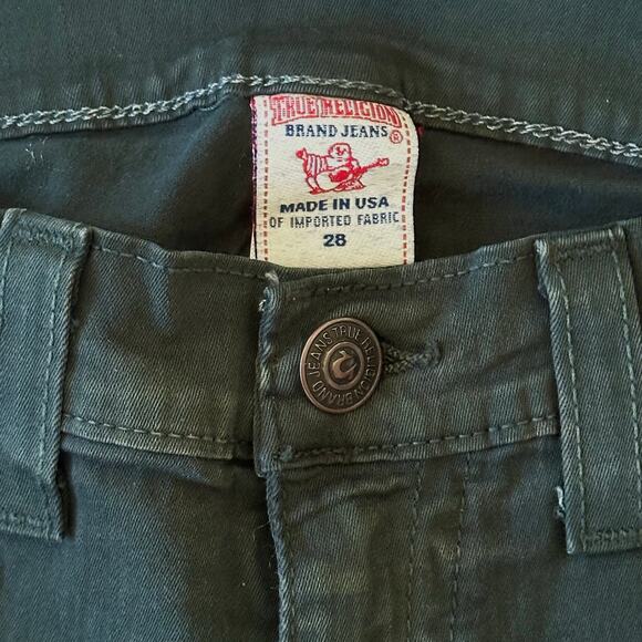 True Religion World Tour Casey Supper Skinny Dark Green Jeans Size 28 NWT $198 - Picture 8 of 10